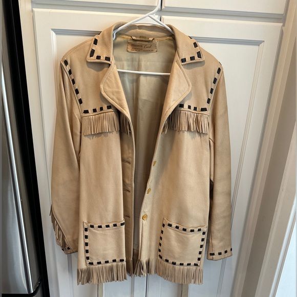Vintage 1950 Western Fringed Deerskin Leather  Coat Size 8  Berlin Wisconsin - Picture 14 of 16